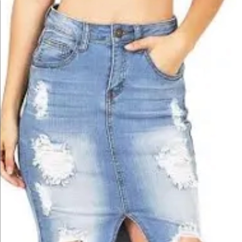 HIGHWAY ripped skirt jeans#11